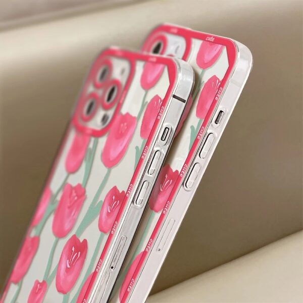 เคส iPhone แบบป้องกันกล้องสำหรับ for iPhone14 ลาย ดอกไม้สีแดง - Image 5