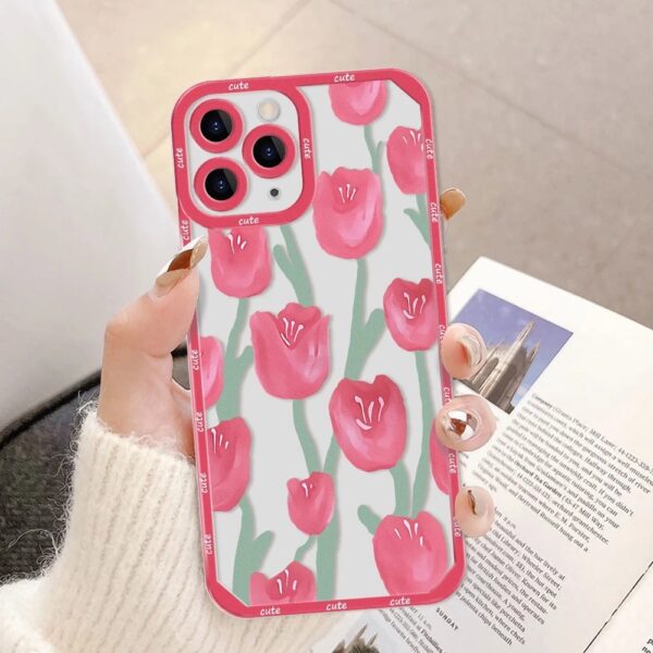 เคส iPhone แบบป้องกันกล้องสำหรับ for iPhone14 ลาย ดอกไม้สีแดง - Image 6