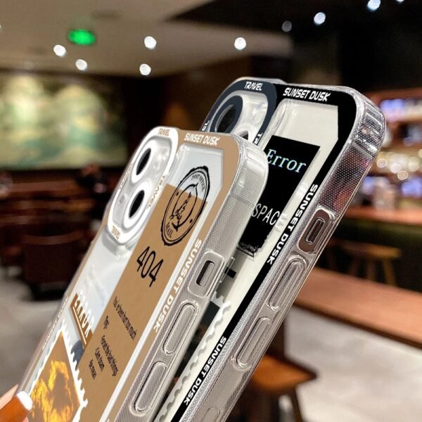เคส iPhone แบบป้องกันกล้องสำหรับ for iPhone 14 ลาย Postcard 2ชิ้น - Image 4