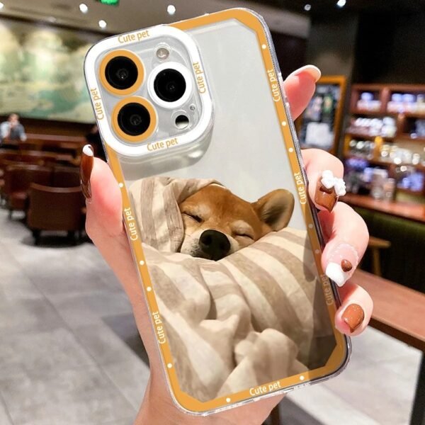 เคส iPhone แบบป้องกันกล้องสำหรับ for iPhone 15 ลาย รูปหมา-แมว 2 ชิ้น