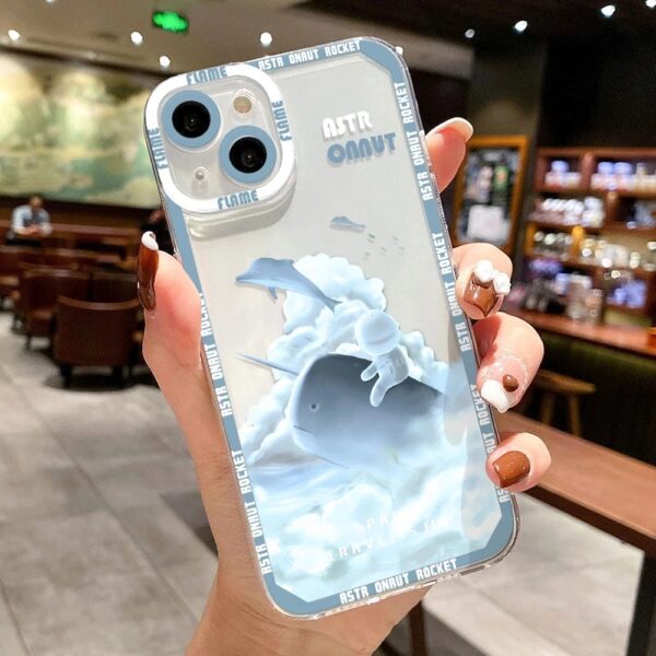 เคส iPhone แบบป้องกันกล้องสำหรับ for iPhone 13 ลาย โลมา 2 ชิ้น - Image 4