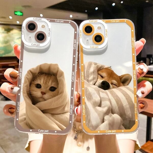เคส iPhone แบบป้องกันกล้องสำหรับ for iPhone 15 ลาย รูปหมา-แมว 2 ชิ้น - Image 7