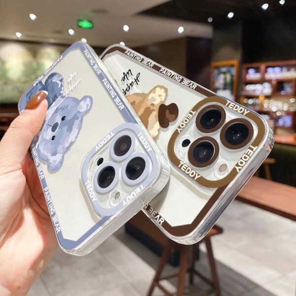 เคส iPhone แบบป้องกันกล้องสำหรับ for iPhone 13 ลายหมี 2 ชิ้น - Image 5
