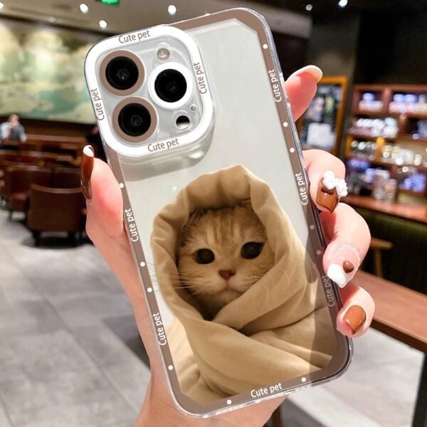 เคส iPhone แบบป้องกันกล้องสำหรับ for iPhone 15 ลาย รูปหมา-แมว 2 ชิ้น - Image 8
