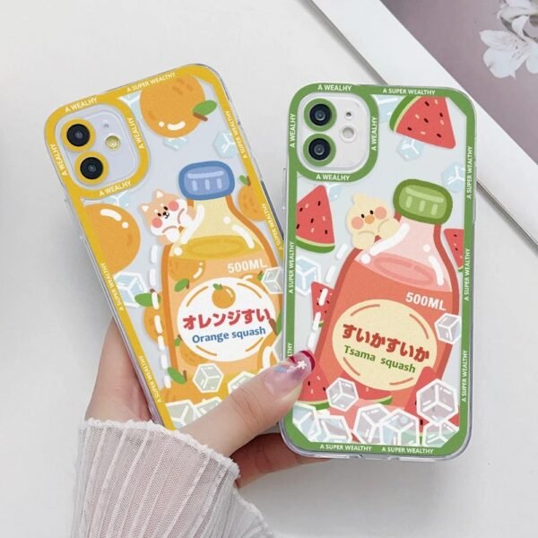 เคส iPhone แบบป้องกันกล้องสำหรับ for iPhone 14 Pro ลาย น้ำผลไม้สดใส 2ชิ้น