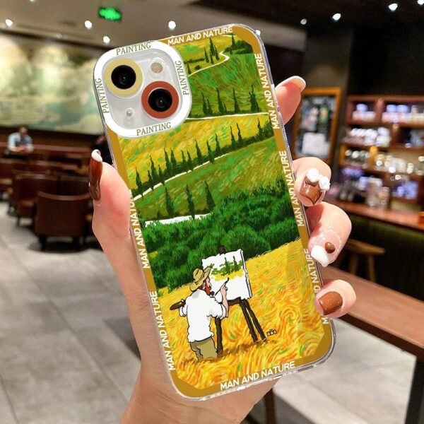 เคส iPhone แบบป้องกันกล้องสำหรับ for iPhone 14 ลาย การ์ตูนวินเซนต์ แวน โก๊ะ 3