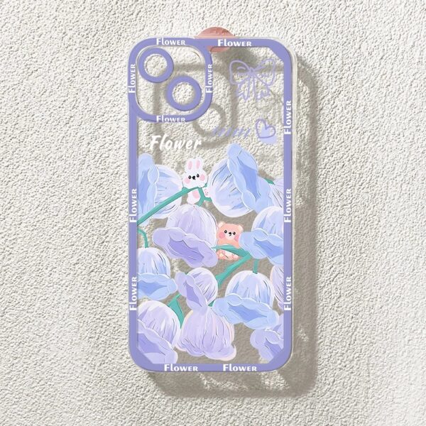 เคส iPhone แบบป้องกันกล้องสำหรับ for iPhone 13 เพนท์ลายดอกไม้ 2 ชิ้น - Image 7