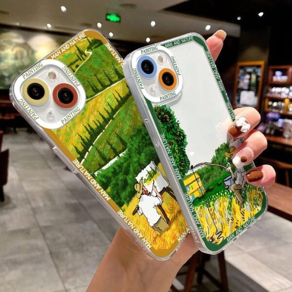 เคส iPhone แบบป้องกันกล้องสำหรับ for iPhone 14 ลาย การ์ตูนวินเซนต์ แวน โก๊ะ 3 - Image 6