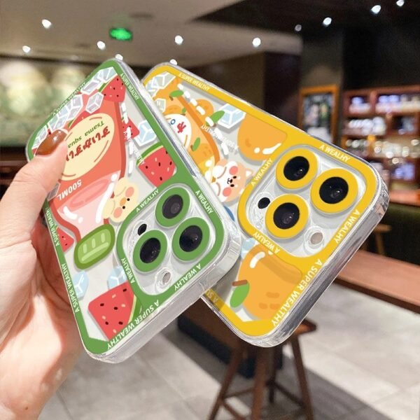 เคส iPhone แบบป้องกันกล้องสำหรับ for iPhone 14 Pro ลาย น้ำผลไม้สดใส 2ชิ้น - Image 7