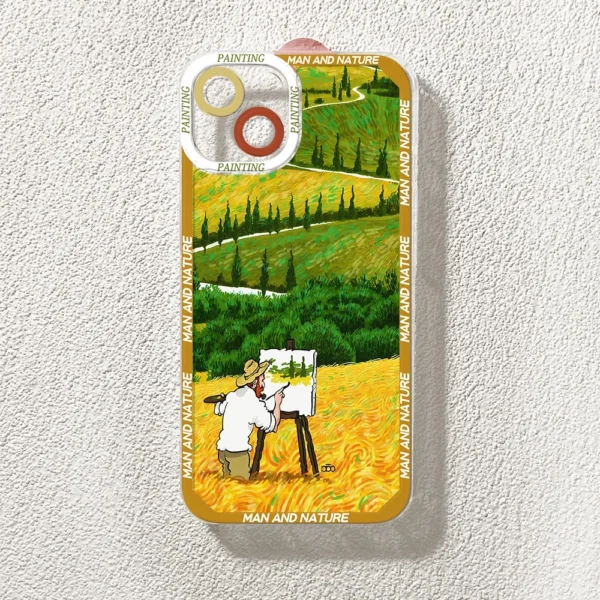 เคส iPhone แบบป้องกันกล้องสำหรับ for iPhone 14 ลาย การ์ตูนวินเซนต์ แวน โก๊ะ 3 - Image 7