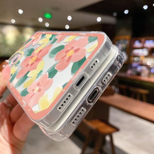 เคส iPhone แบบป้องกันกล้องสำหรับ for iPhone 13 เพนท์ลายดอกไม้ 2 ชิ้น - Image 8