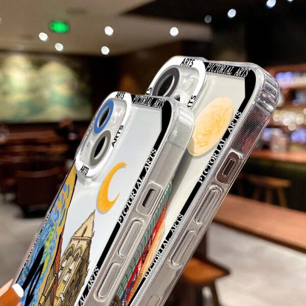 เคส iPhone แบบป้องกันกล้องสำหรับ for iPhone 15 ลายการ์ตูน วินเซนต์ แวน โก๊ะ 2ชิ้น - Image 8