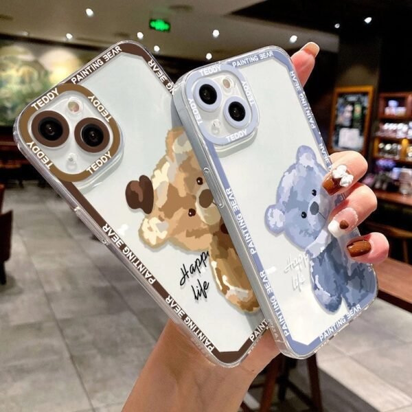 เคส iPhone แบบป้องกันกล้องสำหรับ for iPhone 13 ลายหมี 2 ชิ้น - Image 8