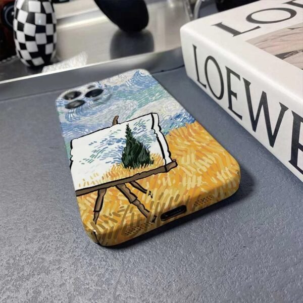 เคสแข็ง iPhone แบบป้องกันกล้องสำหรับ for iPhone 14 Pro Max ลาย ภาพวาดและสายลม แวน โก๊ะ - Image 8