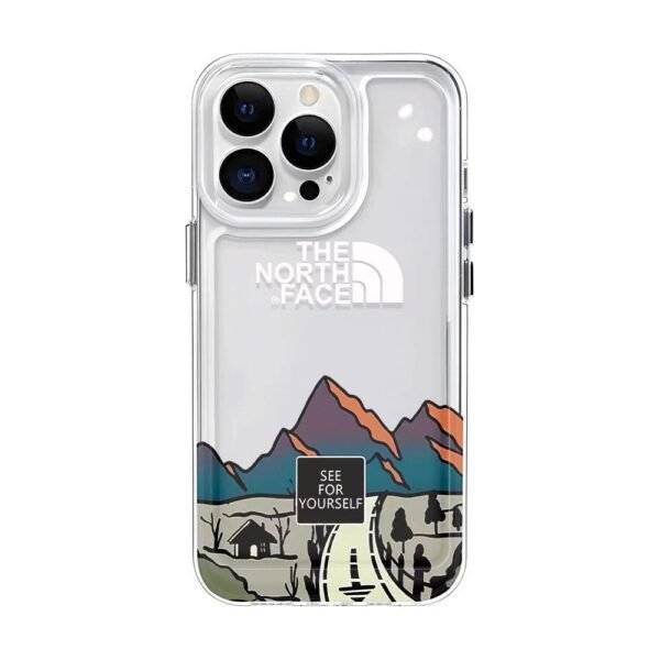 เคสแข็ง iPhone แบบป้องกันกล้องสำหรับ for iPhone 14 Pro Max ลาย the North face เคสใส - Image 6