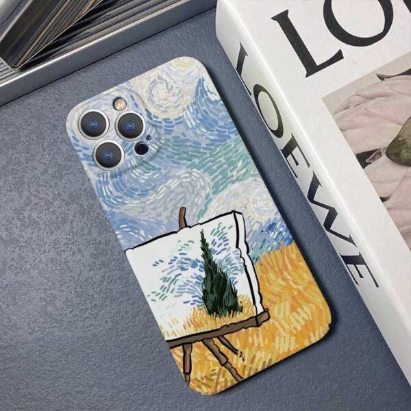 เคสแข็ง iPhone แบบป้องกันกล้องสำหรับ for iPhone 14 Pro Max ลาย ภาพวาดและสายลม แวน โก๊ะ - Image 5