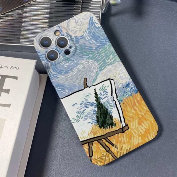 เคสแข็ง iPhone แบบป้องกันกล้องสำหรับ for iPhone 14 Pro Max ลาย ภาพวาดและสายลม แวน โก๊ะ - Image 2