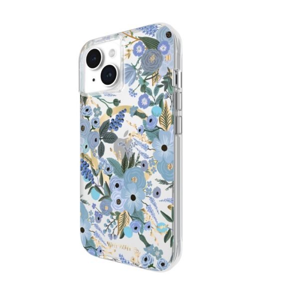 Case-Mate Rifle Paper with MagSafe เคส iPhone 15 - Garden Party Blue - Image 2