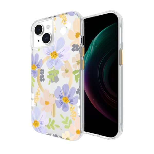 Case-Mate Rifle Paper with MagSafe เคส iPhone 15 - Pastel Marguerite - Image 4